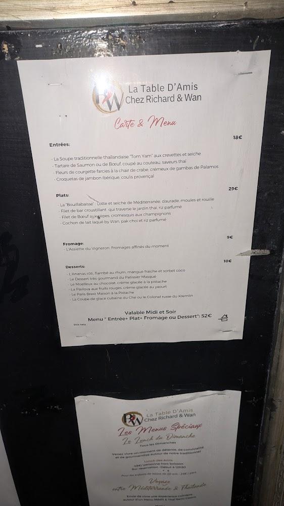 La Table D'amis Chez Richard - Menu Image 1